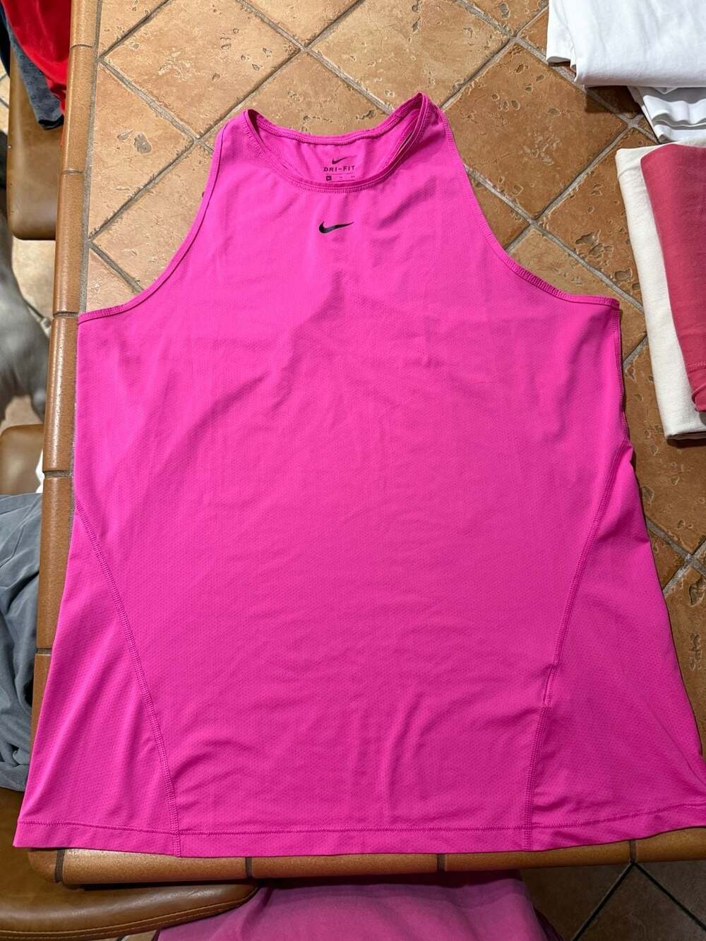 Nike Women's Dri-FIT All Over Mesh Racerback Tank Top Pink XL